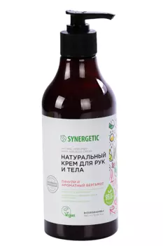 Крем SYNERGETIC натур Пачули/ароматный бергамот д/рук/тела, 380 мл