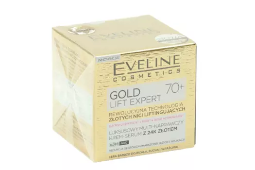 Крем-сыворотка Эвелин голд лифт эксперт эксклюзив ультравосстанавливающий с 24к золотом 70+, 50 мл
