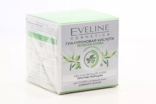 Крем увлажн п/морщин д/сух уставшей кожи гиалурон кислота зеленая олива, 50 мл
