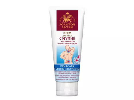 Крем Золотой Алтай д/суставов/спины/поясницы мумие/сабельн/пчелин яд, 250 мл