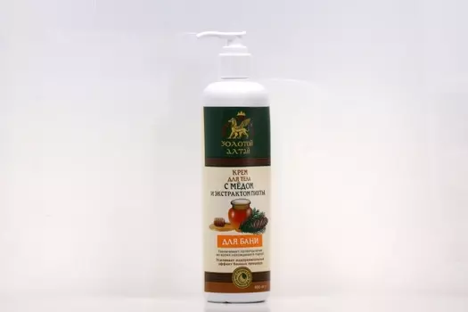 Крем Золотой Алтай д/тела д/бани с мед и экстр пихты, 400 мл