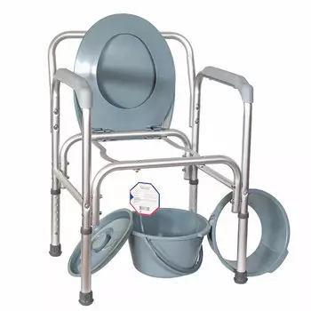 Кресло-туалет AMRUS AMCB6804 из аллюминия облег со спинкой регулируемое по высоте