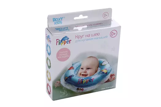 Круг Roxy-Kids Flipper на шею д/купания малышей зеленый