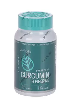 Куркумин LeafToGo с пиперином и имбирем, 60 шт, капсулы