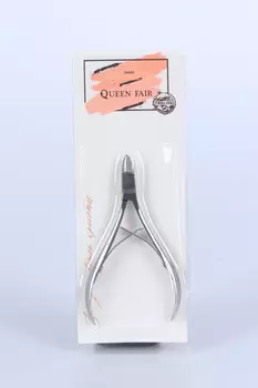 Кусачки Queen fair д/кутикулы двойная пружина 9,5 см длина лезвия 10 мм на блистере серебрист
