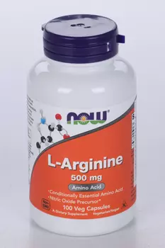 L-Аргинин NOW, 500 мг, 100 шт, капсулы
