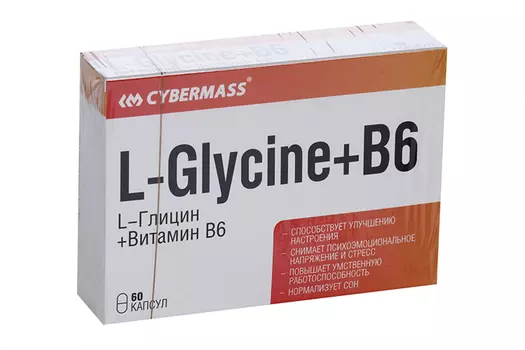 L-глицин+В6, 60 шт, капсулы (4626016623727)