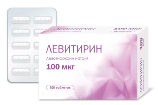 Л-Тироксин Левитирин 100 мкг, 100 шт, таблетки