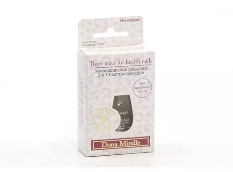 Лак д/ногтей Dona Mirelle Three ways for health nails универсал 3 в 1, 17 мл