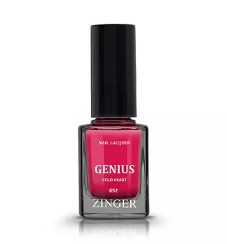 Лак ZINGER GENIUS д/ногтей холодный красный 12 мл (652)