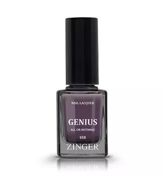 Лак ZINGER GENIUS д/ногтей серо-фиолетовый 12 мл (658)