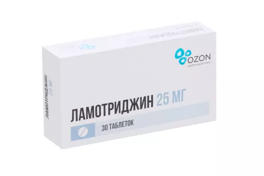 Ламотриджин 25 мг, 30 шт, таблетки