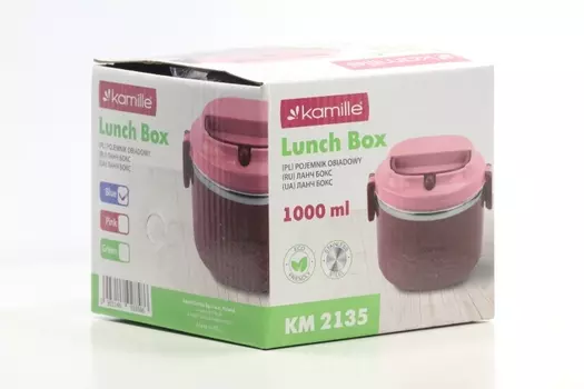 Ланч бокс Kamille пластик/нерж сталь голубой, 1 л