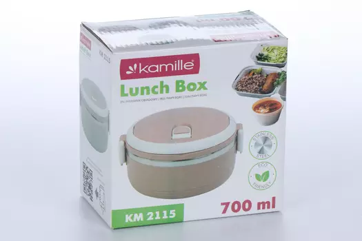Ланч бокс Kamille пластик/нерж сталь салатовый, 700 мл