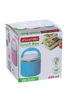 Ланч бокс Kamille пластик/нерж сталь салатовый, 680 мл