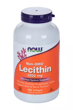 Лецитин NOW, 1 200 мг, 200 шт, капсулы