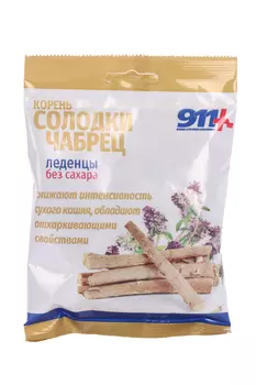 Леденцы 911 солодка/чабрец/витамин С б/сахара, 50 г