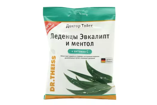 Леденцы Доктор Тайсс эвкалипт/ментол/витамин С, 75 г