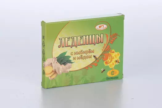 Леденцы Родники Сибири с имбирем/медом, 10 шт