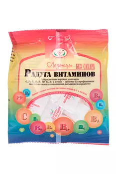 Леденцы Вулкан Радуга витаминов б/сахара, 30 г