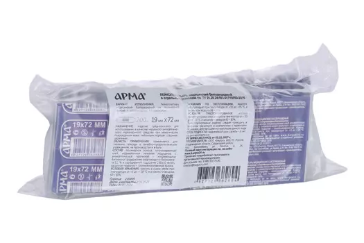 Лейкопластырь Арма мед бактер на полимер основе с хлоргекс биглюконат телесный 19х72 мм, 200 шт