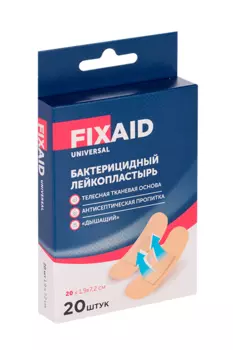 Лейкопластырь Фиксэйд Универсал натурал бактер ткан телесн 1.9х7.2 см, 20 шт