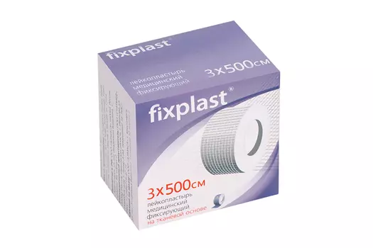 Лейкопластырь Fixplast мед фиксир тканевая основа инд/уп 3х500 см