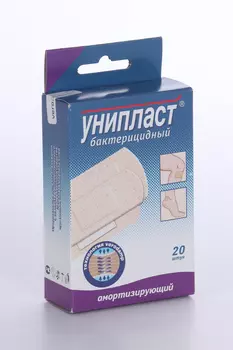 Лейкопластырь Унипласт бактер, 20 шт, (Амортизирующий)