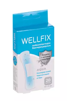 Лейкопластырь Wellfix водонепроницаемый на полимерной основе Aqua, 20 шт