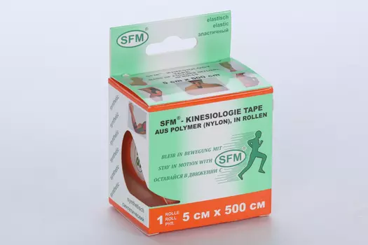 Лента кинезиологич 5х500 см, оранж