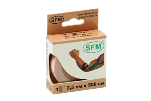 Лента кинезиологическая SFM-Plaster на хлопковой основе 2,5см х500см, беж