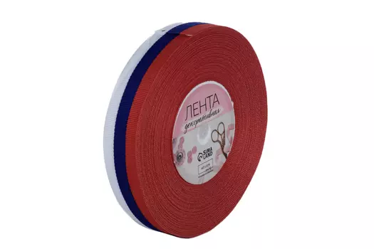 Лента репсовая «Триколор», 25 мм, 23 м