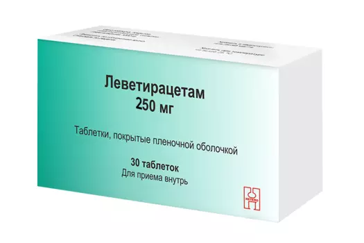 Леветирацетам 250 мг, 30 шт, таблетки покрытые пленочной оболочкой