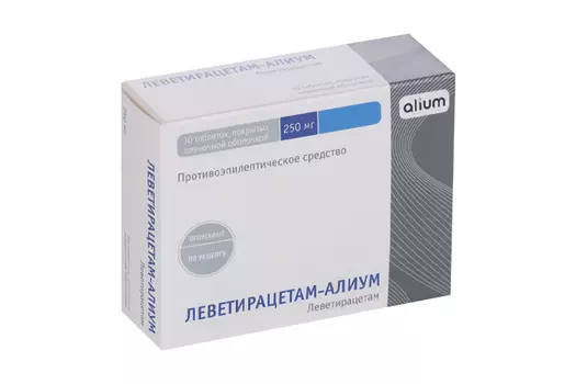 Леветирацетам-Алиум 250 мг, 30 шт, таблетки покрытые пленочной оболочкой