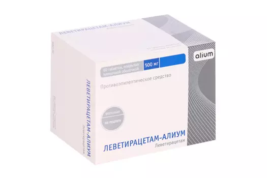 Леветирацетам-Алиум, 500 мг, 60 шт, таблетки покрытые пленочной оболочкой