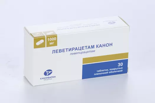 Леветирацетам Канон 1000 мг, 30 шт, таблетки покрытые пленочной оболочкой