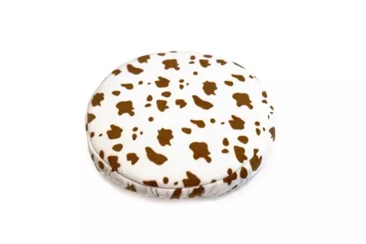 Лежак КНОПА круглый коровка 50х50 см белый/коричневый