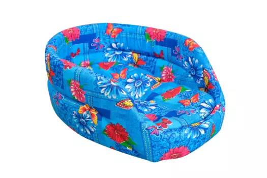 Лежак овальный с бортиком 38 х 25 х 14 см микс цветов