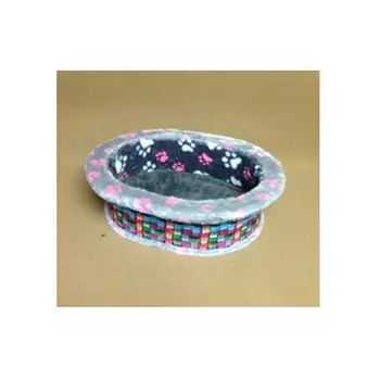 Лежанка Чистый котик №27-МТБ д/больших кошек меховая со вставкой из мебельной ткани 53х43х16 см