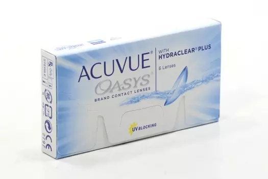 Линзы ACUVUE Oasys with hydraclear plus контактные двухнедельные R 8.4 (диоптрия -5,75), 6 шт