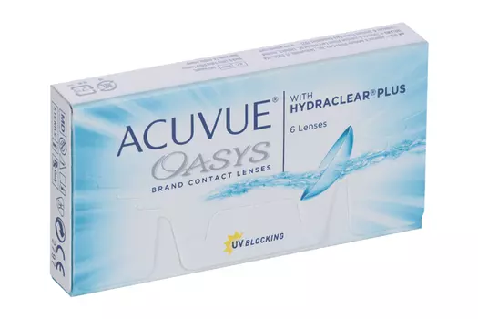 Линзы ACUVUE Oasys with hydraclear plus контактные двухнедельные R 8.4 (диоптрия -7,5), 6 шт