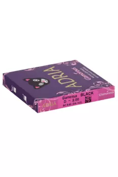 Линзы Adria Glamorous Black контактные цветные (диоптрия -2,0), 2 шт