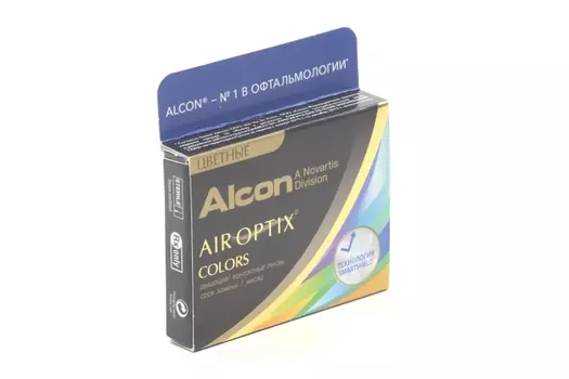Линзы Alcon Air Optix Colors контакт цвет ежемес (диоптрия -0,00), 2 шт, медовый