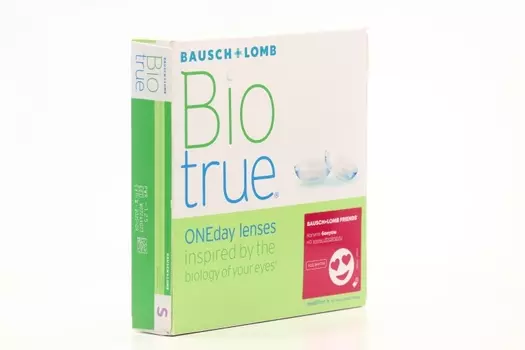 Линзы Bausch+Lomb BioTrue ONEday контактные R 8.6 (диоптрия -1,25), 90 шт