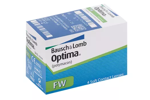 Линзы Bausch+Lomb Optima FW контактные R 8.7 (диоптрия -1,25), 4 шт