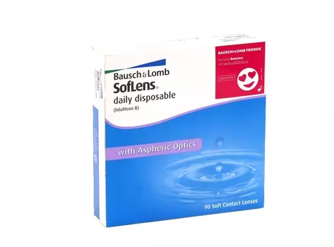 Линзы Bausch+Lomb Soflens Daily Disposable контактные R 8.6 D -1.0, 90 шт