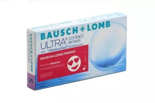 Линзы Bausch+Lomb Ultra контактные R 8.5 (диоптрия -3,5), 3 шт