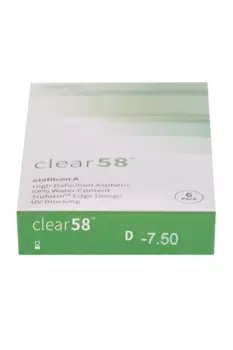 Линзы Clearlab Clear58 контактные R 8.3 (диоптрия -7,5), 6 шт