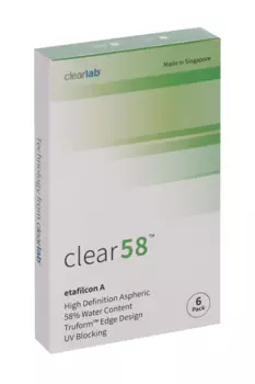 Линзы Clearlab Clear58 контактные R 8.7 (диоптрия +5,0), 6 шт