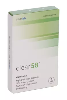 Линзы Clearlab Clear58 контактные R 8.7 (диоптрия -5,0), 6 шт